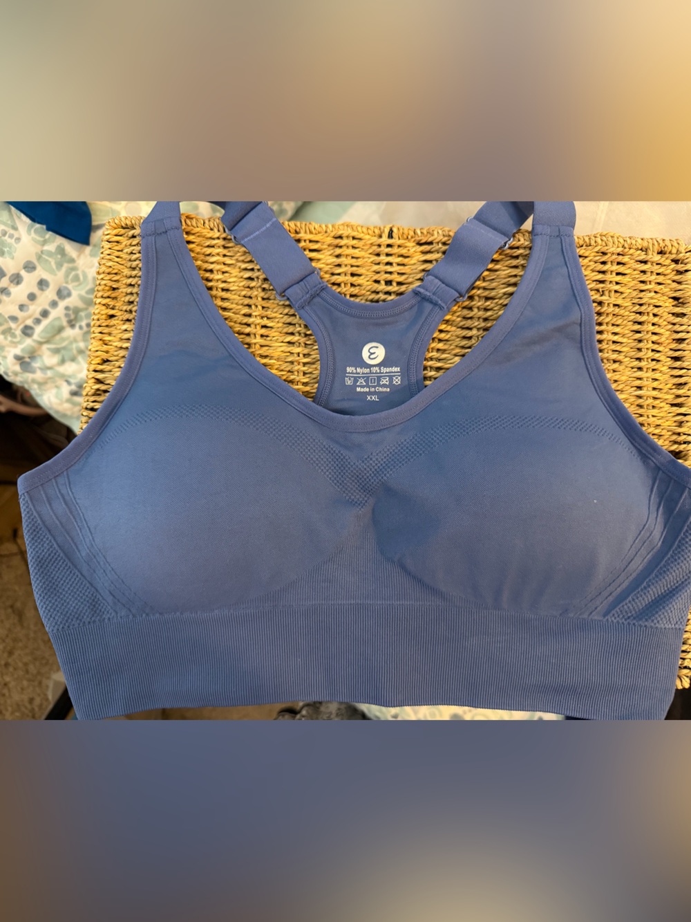 Seamless Blue Support Sports Bra - Brand: